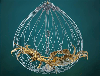 Automatischer faltbarer Fischfangkäfig aus Edelstahl für Angeln, Fische, Krabben und Garnelen.