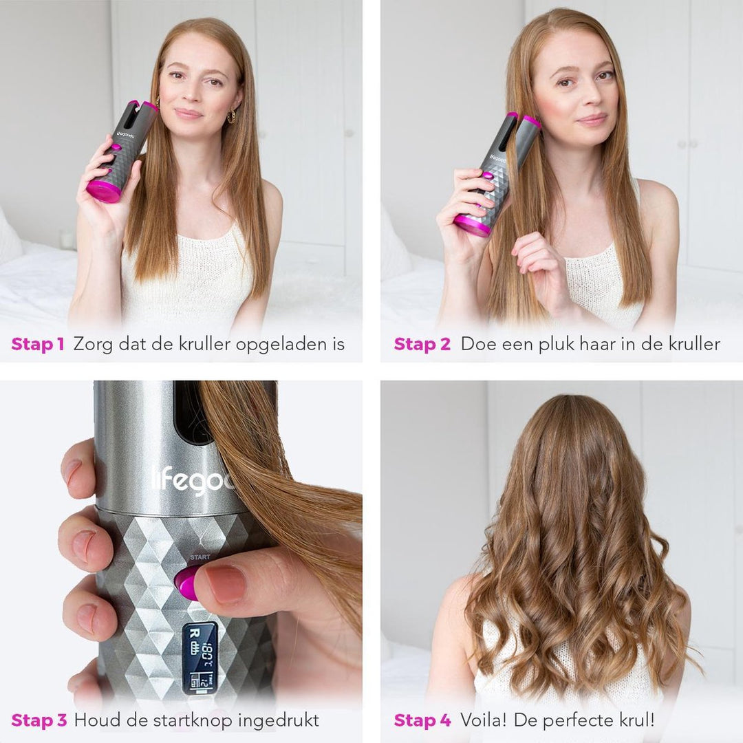 Haarkruller, automatisch, rosegold, kreiert wunderschöne, lang anhaltende Locken für jede Frisur.