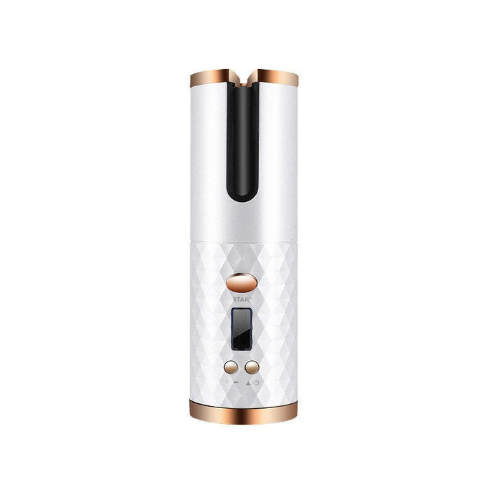 Nahaufnahme: Automatischer Haarkruller Rose Gold, Heizplatte für schonendes Styling der Haare.