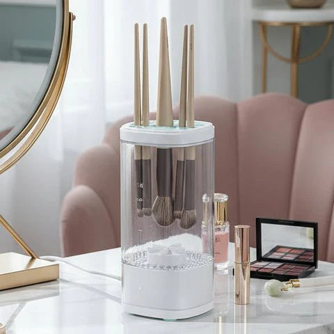 Automatischer Make-up Pinselreiniger für schnelle, gründliche Reinigung und Trocknung Ihrer Kosmetikpinsel.