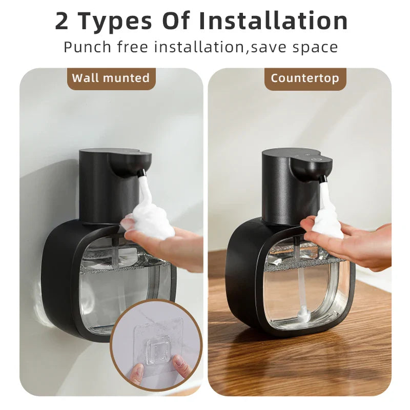 Berührungsloser Sensor-Seifenspender in Weiß für hygienische Händereinigung; ideal für Familien mit Kindern.