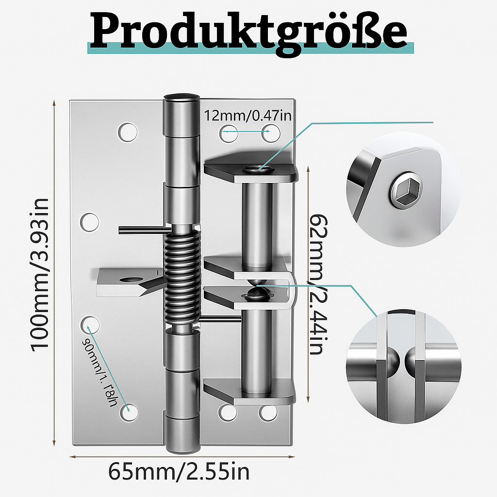 DIY-Türschließer QuietClose Duo aus Metall mit einfacher Montage. Perfekt für Heimwerker, sichert Türen schnell & unkompliziert.