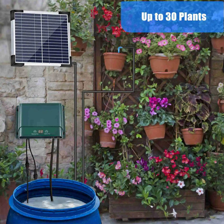 Einfache Installation der automatischen Solar-Tropfbewässerung zur optimalen Pflanzenversorgung.