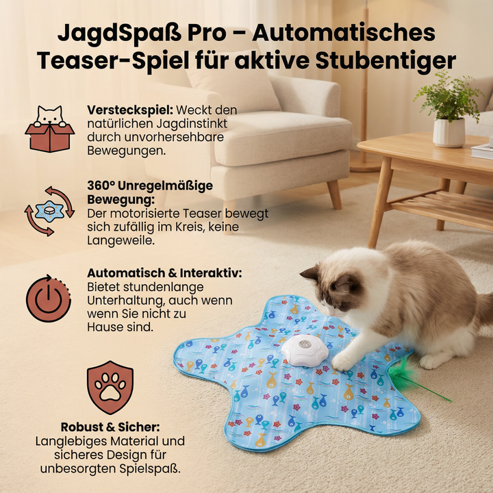 Interaktives Katzenspielzeug für Katze, stimuliert Jagdtrieb & Bewegung. Ideal für Stubentiger.
