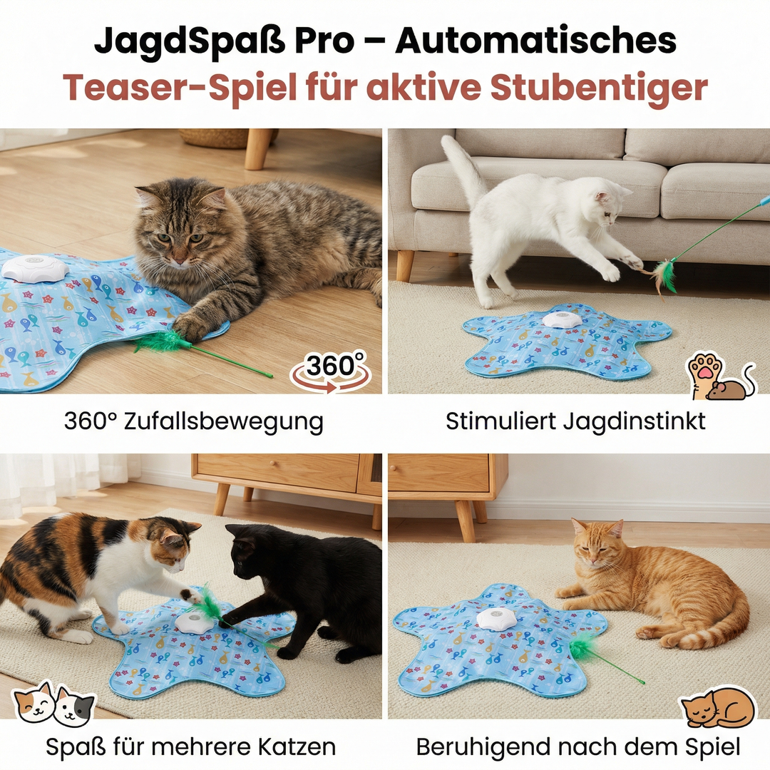 Katzenspielzeug, interaktiv & automatisch. Bietet Katzen Bewegung, fördert Jagdtrieb und Spielspaß.
