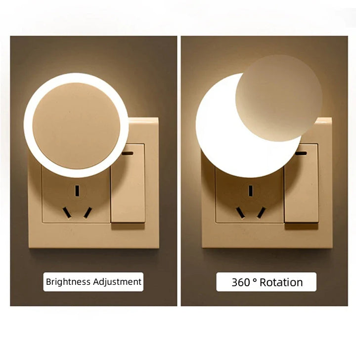 Sanftes Orientierungslicht, automatisch beleuchtend bei Dunkelheit. LED Steckdosenlicht für sichere Wege im Haus.