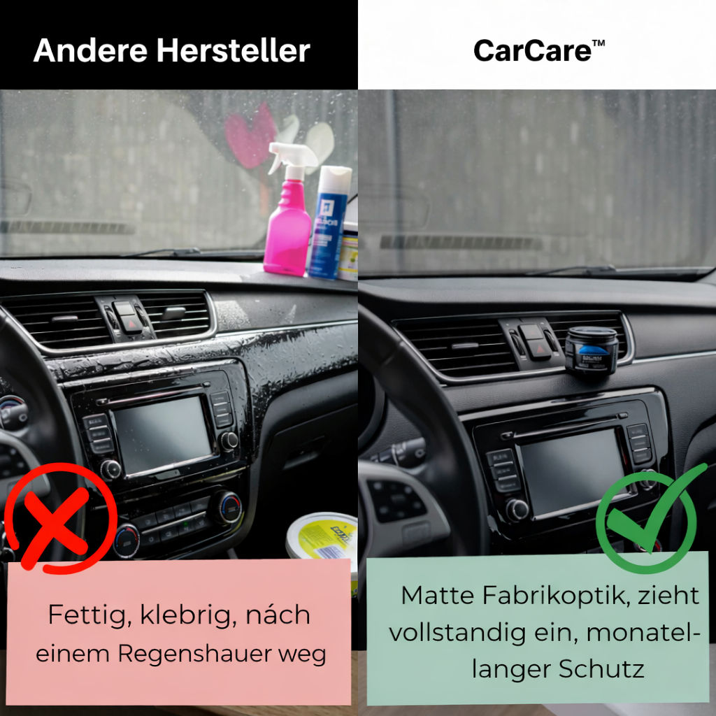 Vorher/Nachher Leder: Restaurierte Autositze dank effektiver Lederpflege & Farbauffrischung.