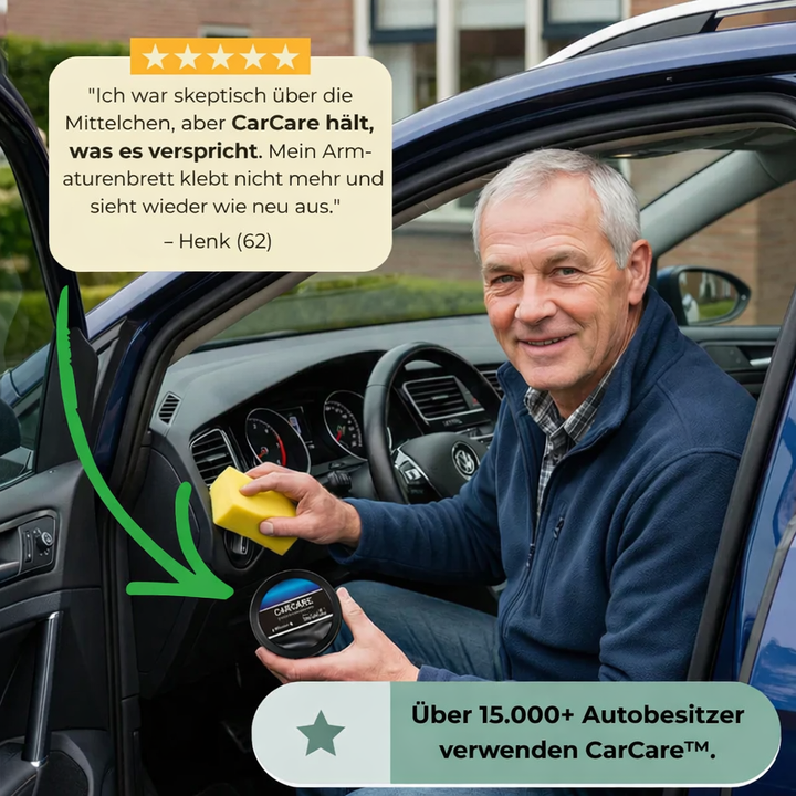 Vorher/Nachher Kunststoff: Glänzendes Auto-Interieur mit farbauffrischender Kunststoffpflege & Schutz.