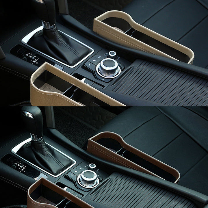 Autositz-Organizer zum Verstauen zwischen Sitz & Konsole; schafft Stauraum im Auto.