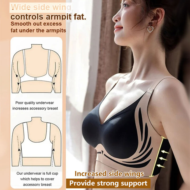 Weicher, atmungsaktiver bügelloser Push-up-BH für Damen. Ideal für langanhaltenden Komfort und unsichtbaren Halt.