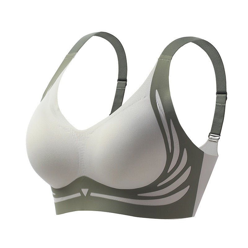 Hautfarbener bügelloser Push-up-BH für Damen. Unsichtbar unter Kleidung, bietet sanftes Heben und formende Unterstützung.
