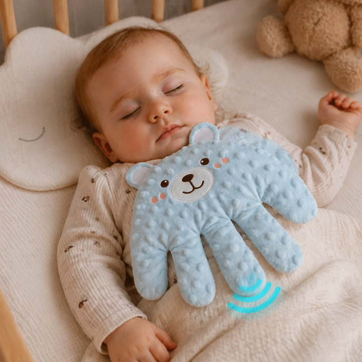 Baby Einschlafhilfe mit sanfter Klopffunktion für ruhigen und selbstständigen Schlaf von Neugeborenen.
