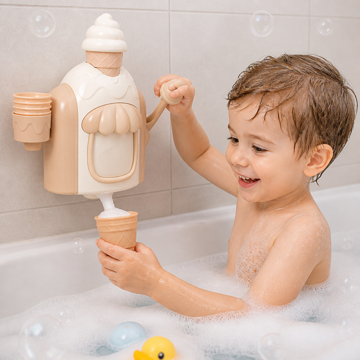 Baby Eis Maschine Badespielzeug: Seifenblasenmaschine für lustigen Badespaß, fördert Kreativität & Entwicklung.