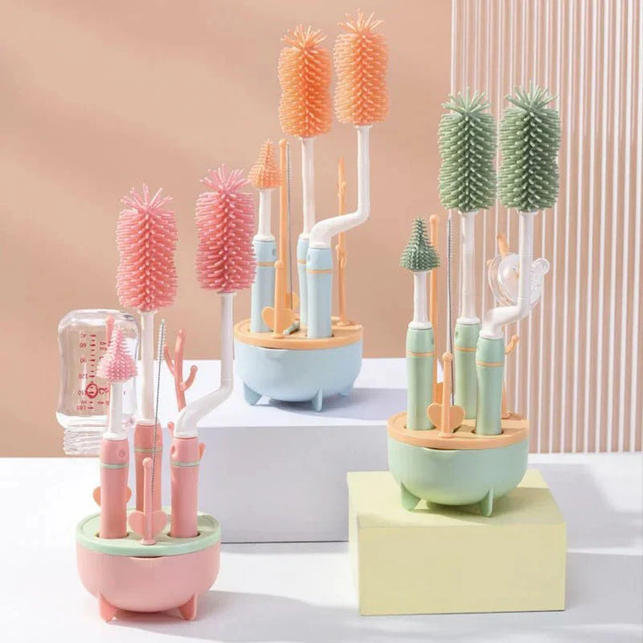 Praktisches Babyflaschen Reinigungsset mit Flaschenbürste & Saugerbürste für gründliche Hygiene.