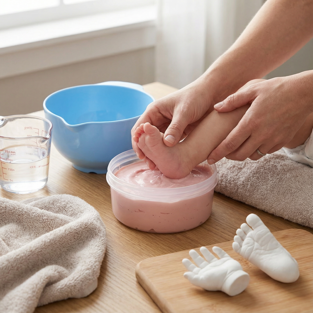 Baby Hand- & Fußabdruckset für einzigartige Erinnerungen. Ideal als Neugeborenengeschenk oder Babyandenken.