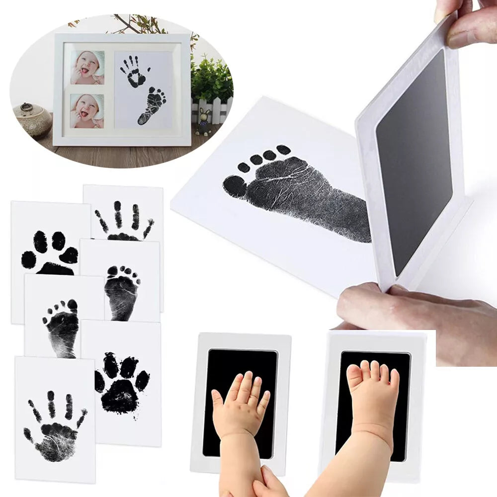 Komplettes Baby Handabdruck-Set: Rahmen, Ton & Anleitung; perfekte Erinnerung für immer.