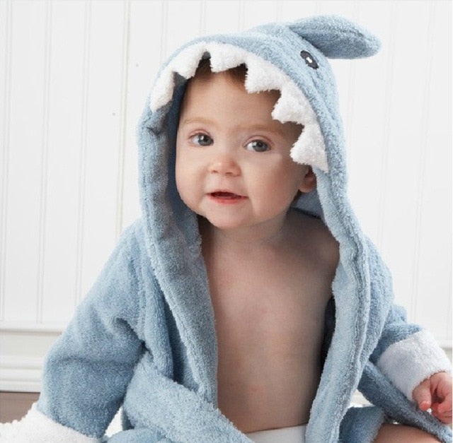 Baby Kapuzenhandtuch aus weicher Baumwolle mit Tiermotiv für Neugeborene & Kleinkinder, ideal nach dem Baden.