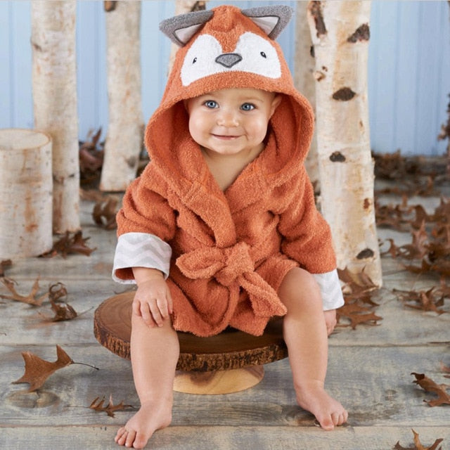 Niedliches Baby Kapuzenhandtuch aus Baumwolle mit Tierdesign, ein ideales Babygeschenk für Neugeborene.
