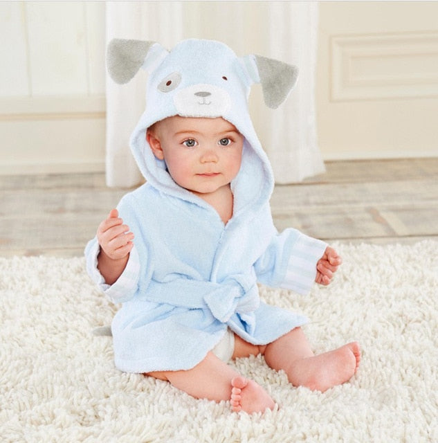 Süßes Baby Badetuch mit Bärenmotiv & Kapuze aus Baumwolle, ideal für Neugeborene nach dem Baden.