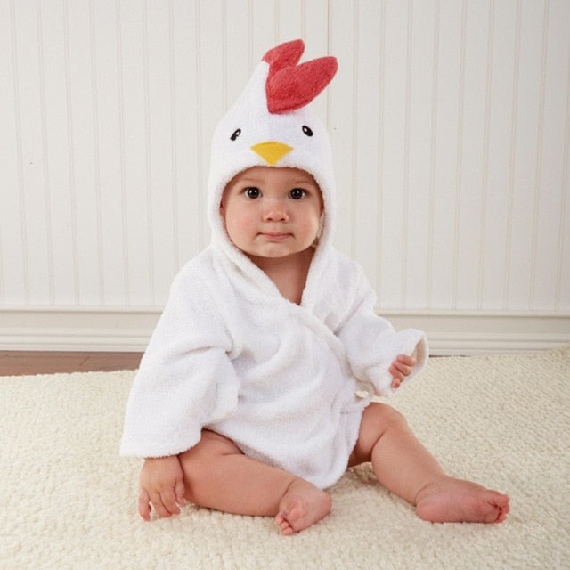 Hochwertiges Baby Kapuzenhandtuch aus saugstarker Baumwolle mit Tiermotiven, für Kinder und Babys.