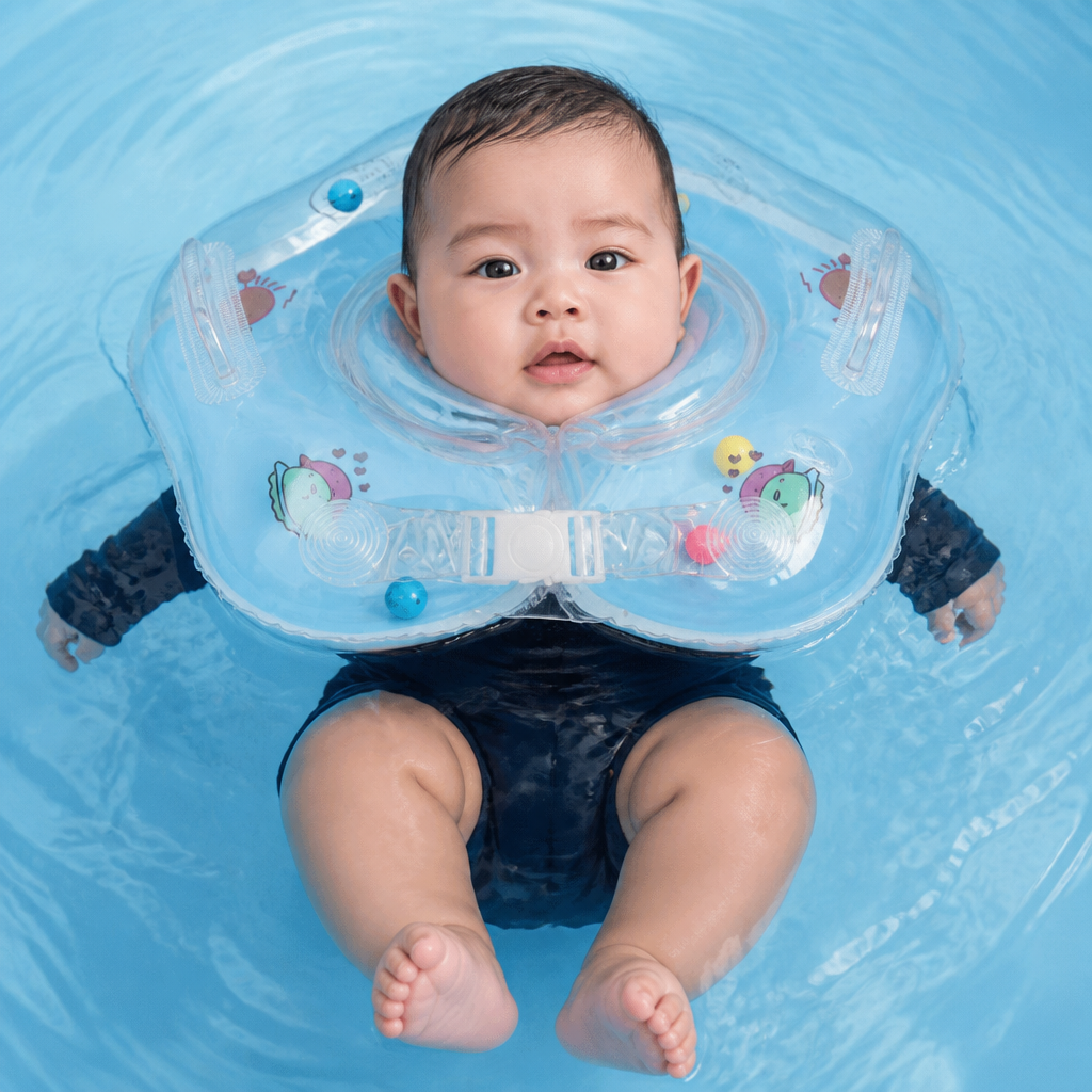 Baby Nackenschwimmring für sicheren Schwimmspaß mit Doppel-Luftkammer, ideal für Babyschwimmen.