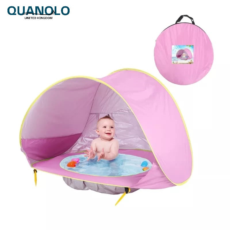 Tragbares Baby Sonnenschutz Zelt, einfach zu transportieren & blitzschnell aufgestellt. Optimal für Babypflege.