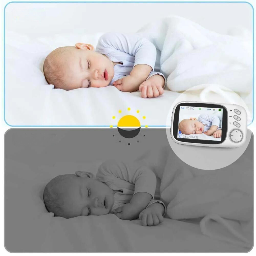 Klares Babyphone Bild bei Nacht dank Infrarot-Nachtsicht. Optimale Babyüberwachung für Eltern.