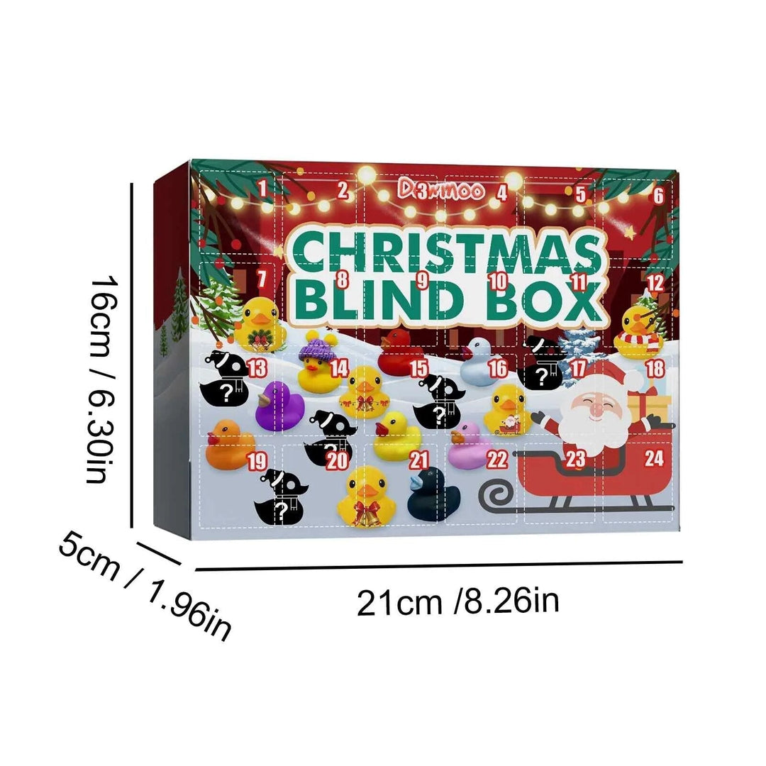 Auswahl an bunten Badeentchen aus dem Adventskalender 2024, lustiges Spielzeug für die Badewanne der Kinder.