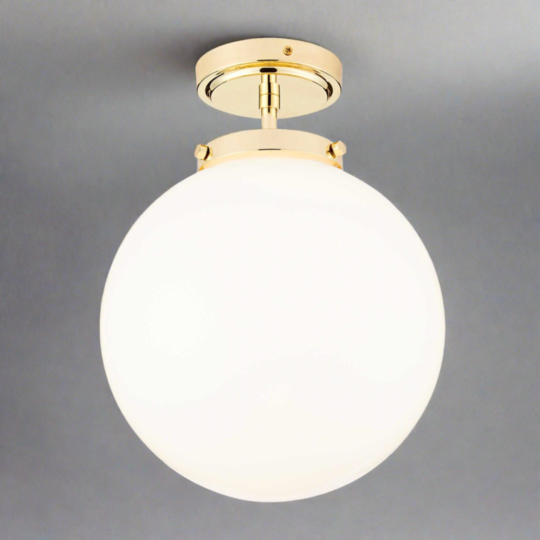 Zeitlose Kugel-Deckenleuchte LumiSphere in mattem Schwarz, moderne LED-Beleuchtung für jedes Bad.