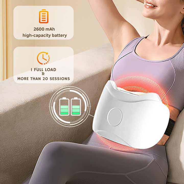Moderner Bauchwärmer mit Massagefunktion, Vibration & einstellbarer Wärme für Bauch-Entspannung.