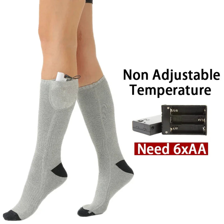 Beheizte Socken für kalte Füße, USB-aufladbar, unisex Design für alle Winterabenteuer & Outdoor.