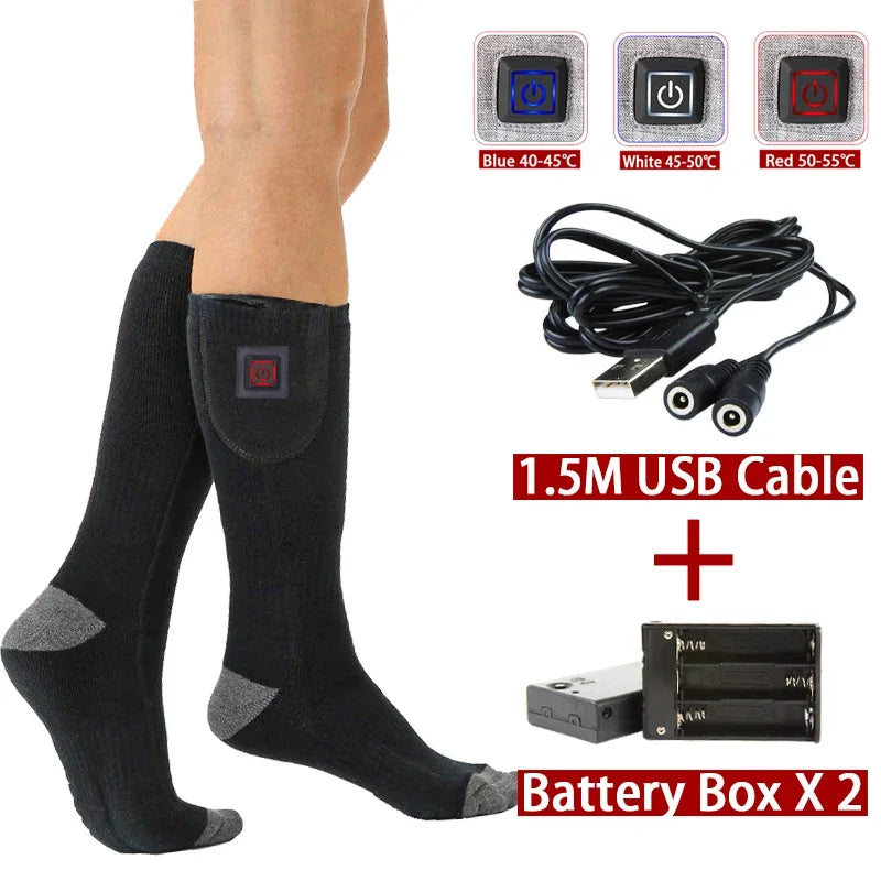 Warme Thermosocken mit USB-Heizfunktion, optimaler Kälteschutz für Wintersport & Outdoor-Abenteuer.