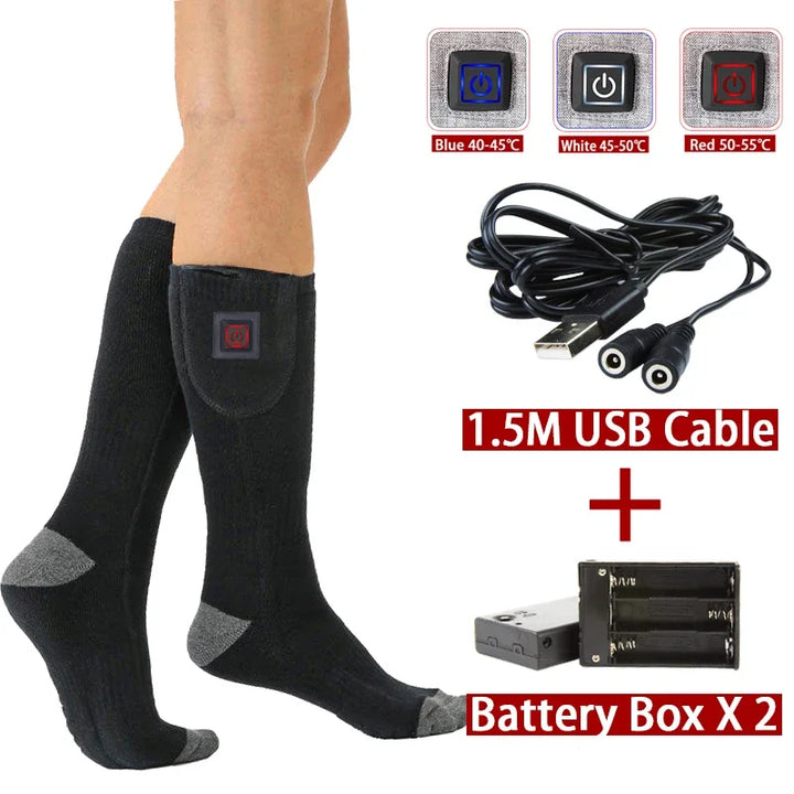 Warme Thermosocken mit USB-Heizfunktion, optimaler Kälteschutz für Wintersport & Outdoor-Abenteuer.