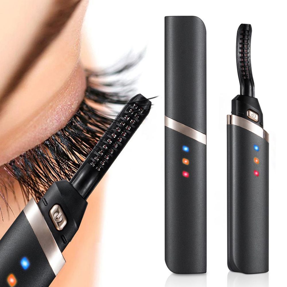 Beheizte Wimpernzange für schnellen, langanhaltenden Wimpernschwung. USB-wiederaufladbar & tragbar.