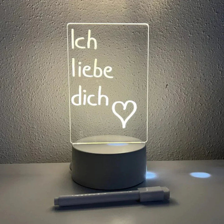 Magisches Notizbuch GlowPad mit beleuchteter Fläche, praktische Planungshilfe und schicke Dekoration.