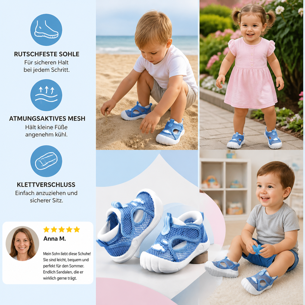 Flexible Outdoor-Babysandalen für Jungen, mit atmungsaktivem Design und sicherer Passform für Abenteuer.