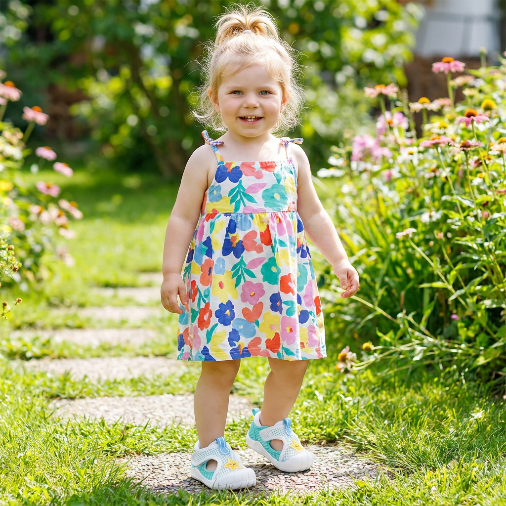 Moderne Babysandalen, leicht und offen für optimale Belüftung, perfekt für heiße Sommertage und Outdoor-Spiele.