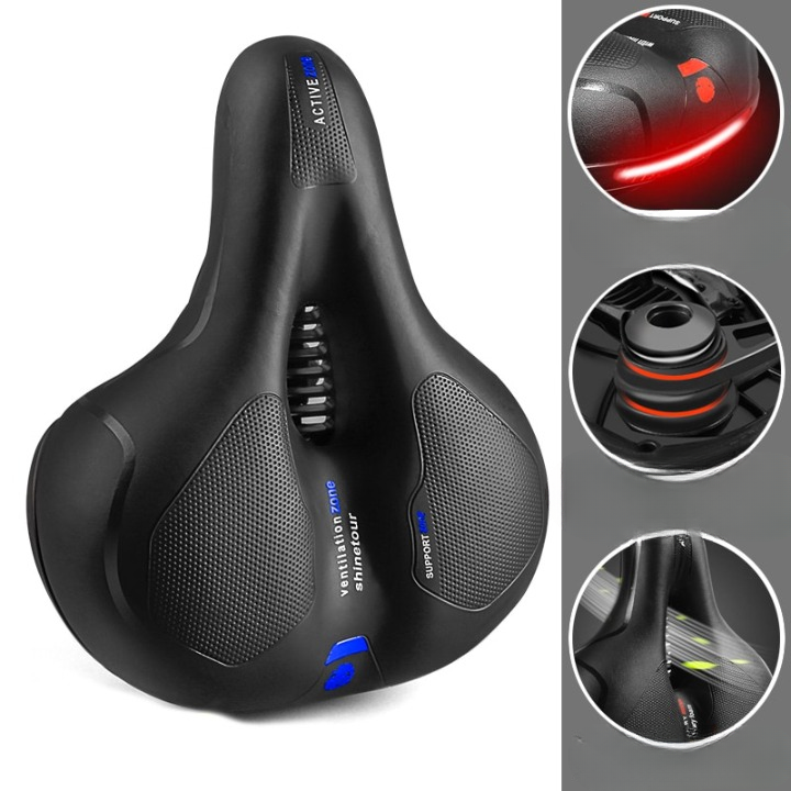 Oberansicht: Bequemer Polstersattel aus Kunstleder für Damen & Herren; ideal für lange Fahrradtouren.