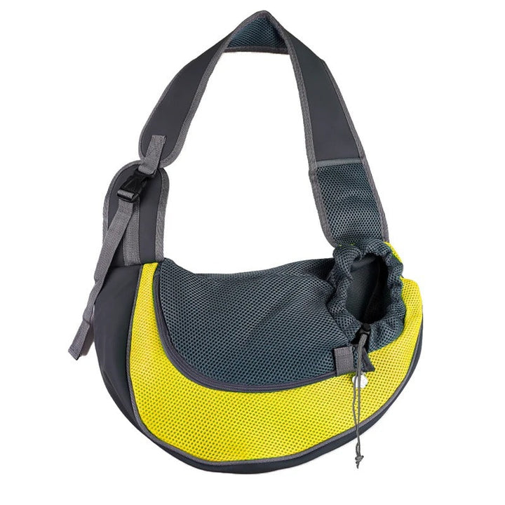 Detailansicht: Belüftungsöffnungen & Seitentaschen am Haustier-Rucksack für optimalen Kleintiertransport.