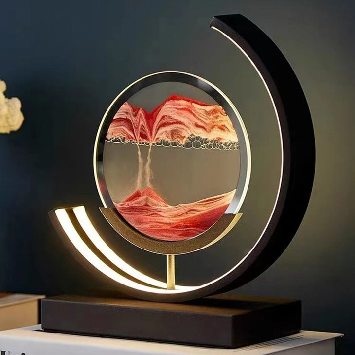 Beruhigende 3D Sandschalen Tischlampe mit LED-Licht; modernes Design für entspannendes Stimmungslicht.