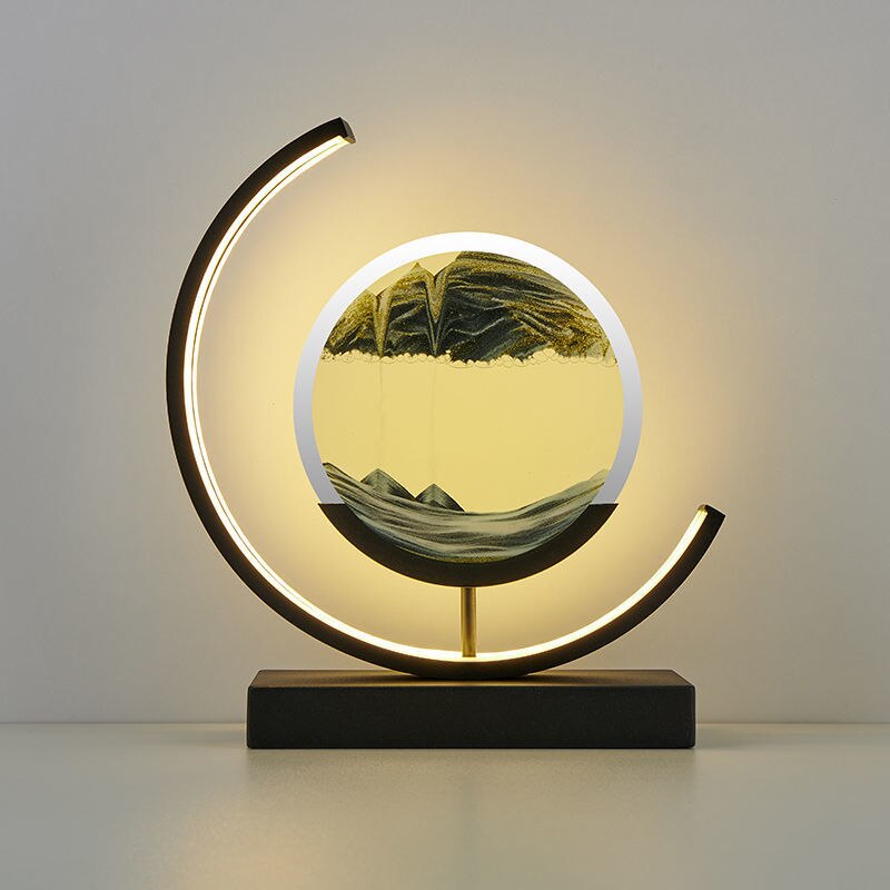 Hochwertige 3D Sandkunst LED-Lampe, stilvolle Tischlampe für entspannendes Stimmungslicht im Schlafzimmer.