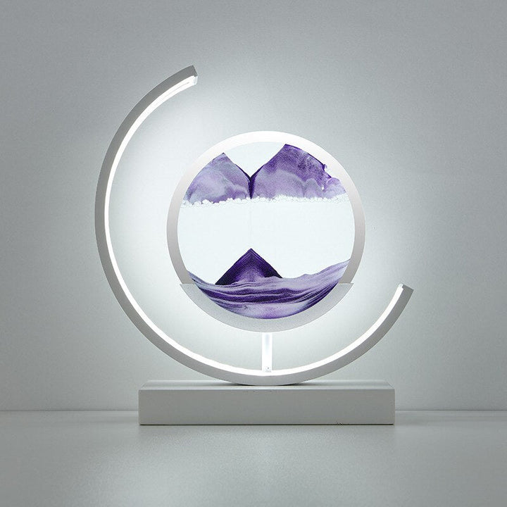 Stilvolle LED-Lampe für den Tisch, beruhigende 3D Sandkunst bringt Entspannung und Wohndeko.