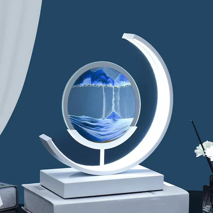 Einzigartige 3D Sandkunst LED-Tischlampe, ideal für Schlafzimmer und Wohnzimmer Ambiente.