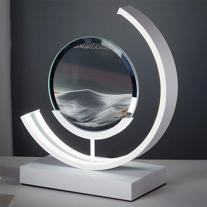 Tischlampe mit faszinierender 3D Sandkunst, dimmbares LED-Licht für einzigartige Wohndeko.