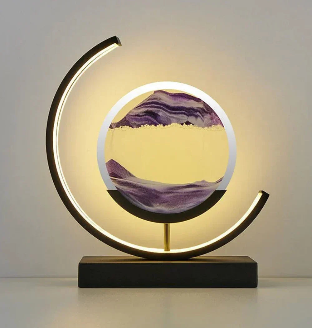 Sandlandschaft Lampe für entspanntes Ambiente. Deko, Tischlampe, Kunstobjekt und beruhigendes Licht.