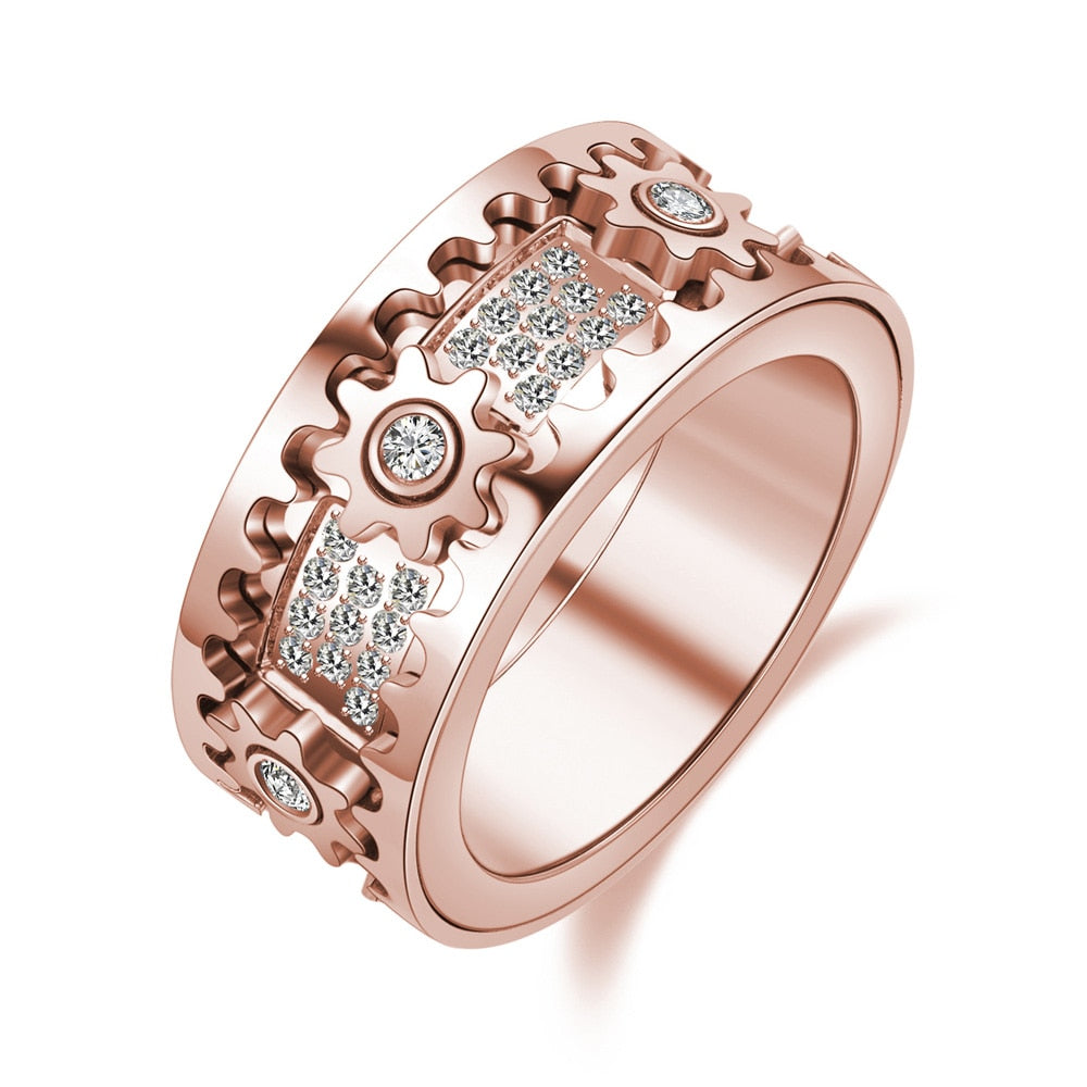 Beruhigender Anti-Stress Drehring für Damen und Herren. Ideal als Fidget Ring zur Entspannung.