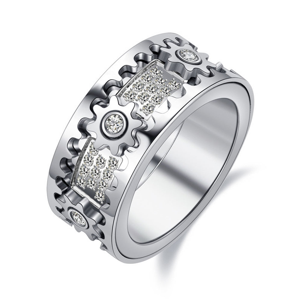 Eleganter Silber Anti-Stress Drehring für Damen und Herren. Ein stilvoller Fidget Ring.