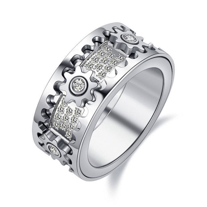 Eleganter Silber Anti-Stress Drehring für Damen und Herren. Ein stilvoller Fidget Ring.
