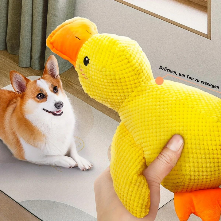 Langlebiges Kauspielzeug Ente für Hunde, strapazierfähiges Anti-Stress Quietschspielzeug für Welpen.