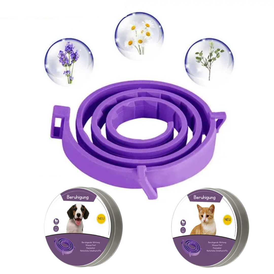 Halsband zur Stressreduktion bei Hunden & Katzen. Sorgt für natürliche Beruhigung und Wohlbefinden des Haustieres.